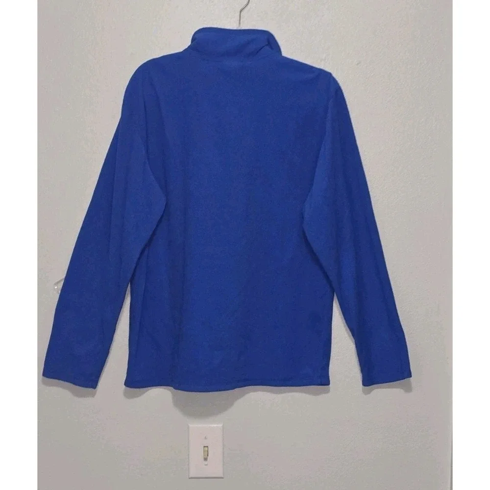 The North Face Mens Large Blue Full Zip Fleece Jacket Warm Mock Neck Outerwear